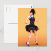 Flapper Dancing Vintag Postkarte (Vorne/Hinten)