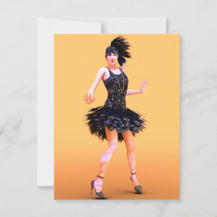 Flapper Dancing Vintag Postkarte