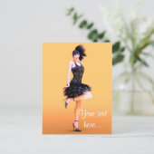 Flapper Dancing Vintag Postkarte (Stehend Vorderseite)