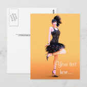 Flapper Dancing Vintag Postkarte (Vorne/Hinten)
