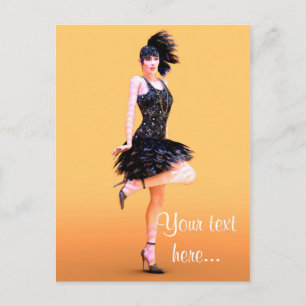 Flapper Dancing Vintag Postkarte