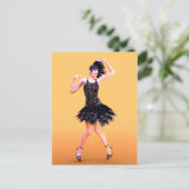 Flapper Dancing Vintag Postkarte (Stehend Vorderseite)