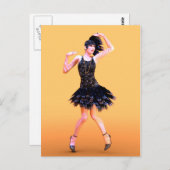 Flapper Dancing Vintag Postkarte (Vorne/Hinten)
