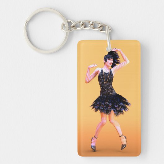 Flapper Dancing Vintag Schlüsselanhänger (Vorderseite)