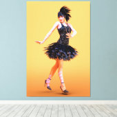 Flapper Dancing Vintage Leinwanddruck (Insitu (Holzboden))