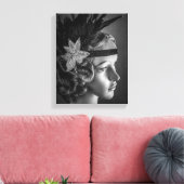 Flapper der 1289-1920er Jahre mit Headband Leinwanddruck (Insitu (Wohnzimmer))