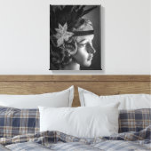Flapper der 1289-1920er Jahre mit Headband Leinwanddruck (Insitu (Schlafzimmer))