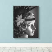 Flapper der 1289-1920er Jahre mit Headband Leinwanddruck (Insitu (Holzboden))