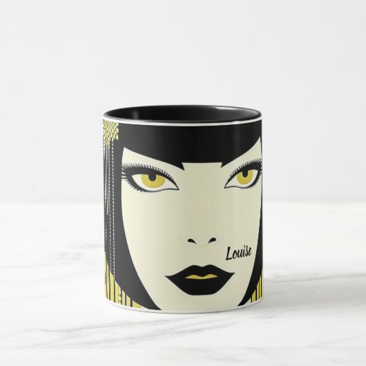 Flapper der 20er Jahre. Personalisiert Tasse (Zentrum)