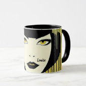 Flapper der 20er Jahre. Personalisiert Tasse (VorderseiteRechts)