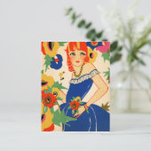 Flapper der 20er Jahre Postkarte (Stehend Vorderseite)