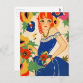 Flapper der 20er Jahre Postkarte (Vorne/Hinten)