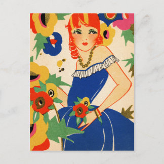 Flapper der 20er Jahre Postkarte