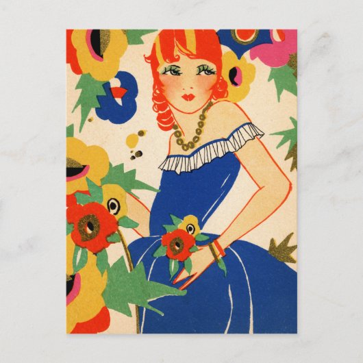 Flapper der 20er Jahre Postkarte (Vorderseite)
