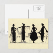 Flapper Fashion Silhouette Postkarte der 1920er Ja (Vorne/Hinten)