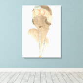 Flapper Fashion Sketch - Frau mit Haarteil Leinwanddruck (Insitu (Holzboden))