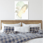 Flapper Fashion Sketch - Frau mit Hut Leinwanddruck (Insitu (Schlafzimmer))