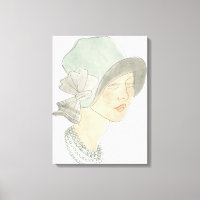 Flapper Fashion Sketch - Frau mit Hut