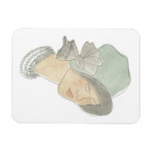 Flapper Fashion Sketch - Frau mit Hut Magnet (Horizontal)