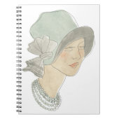 Flapper Fashion Sketch - Frau mit Hut Notizblock (Vorderseite)