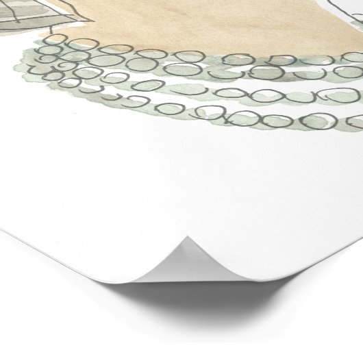 Flapper Fashion Sketch - Frau mit Hut Poster (Ecke)