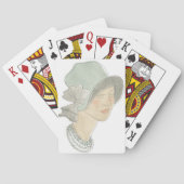 Flapper Fashion Sketch - Frau mit Hut Spielkarten (Rückseite)