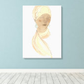 Flapper Fashion Sketch - Frau mit Scarf Leinwanddruck (Insitu (Holzboden))