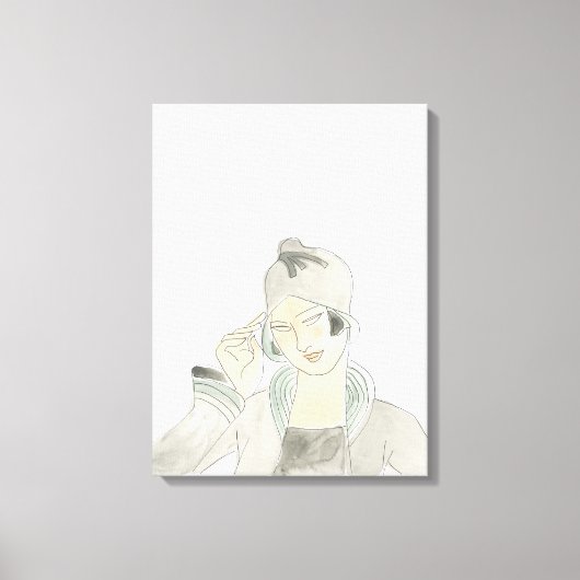 Flapper Fashion Sketch Leinwanddruck (Vorderseite)