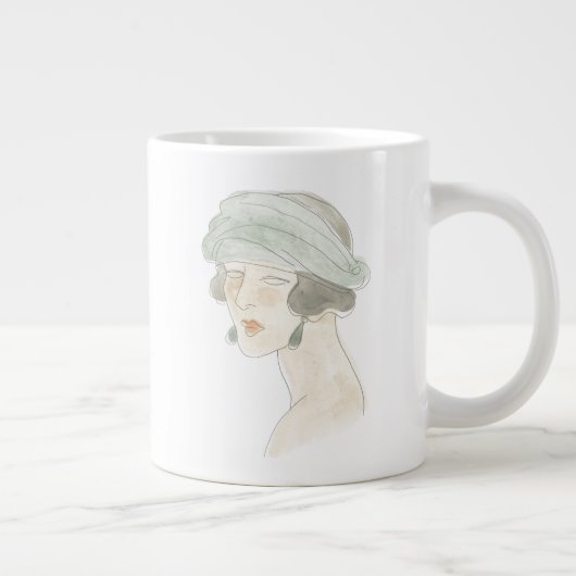 Flapper Fashion Sketch - Portrait Jumbo-Tasse (Rechts)