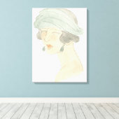 Flapper Fashion Sketch - Portrait Leinwanddruck (Insitu (Holzboden))