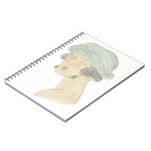 Flapper Fashion Sketch - Portrait Notizblock (Linke Seite)