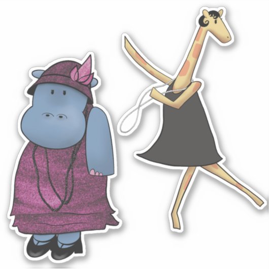 Flapper Freunde Aufkleber (Vorderseite)