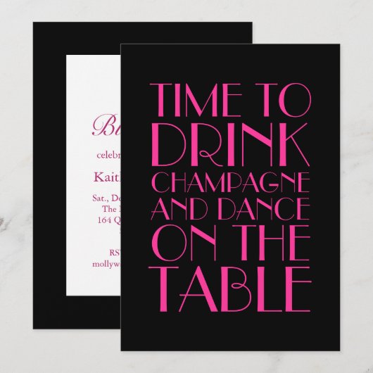 Flapper Fun - Einladung zum 21. Geburtstag (Vorne/Hinten)