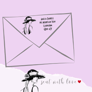 Flapper Girl Address Self-Inking Briefmarke der 19 Permastempel