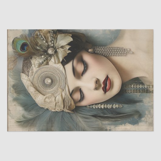 Flapper Girl Art Deco der 1920er Jahre Seidenpapier (Vorderseite)