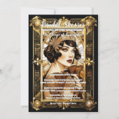 Flapper Girl brünette formale Kostüme Party der 19 Einladung (Vorderseite)