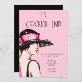 Flapper Girl Cocktail Party Einladung (Vorne/Hinten)