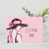 Flapper Girl Cocktail Party Einladung (Stehend Vorderseite)