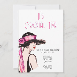 Flapper Girl Cocktail Party Einladung