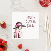 Flapper Girl Cocktail Party Personalisiert Serviette (Beispiel)