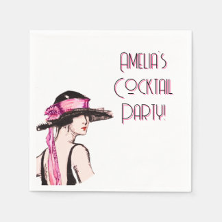 Flapper Girl Cocktail Party Personalisiert Serviette