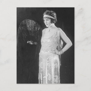 Flapper Girl der 1920er Jahre Vintages Schwarz-Wei Postkarte
