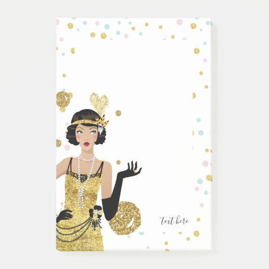 Flapper Girl Gatsby Theme der 1920er Post-it Klebezettel (Vorderseite)