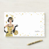 Flapper Girl Gatsby Theme der 1920er Post-it Klebezettel (Auf Schreibtisch)