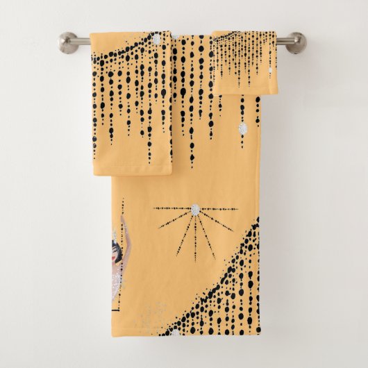Flapper Girl on Swing Bath Handtuch Set (Insitu)