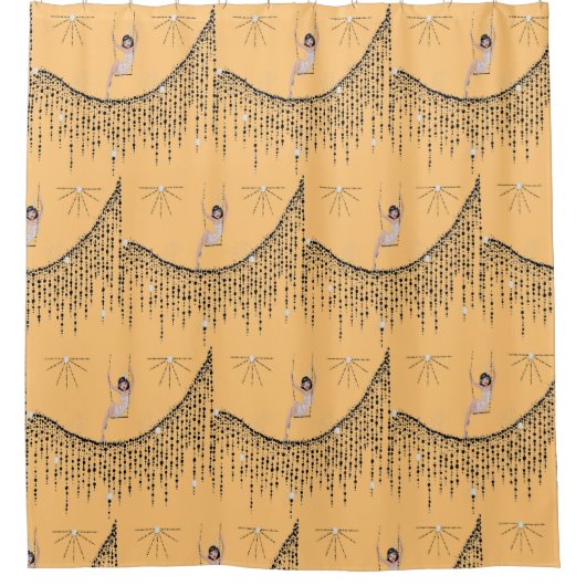 Flapper Girl on Swing Showvorhang Duschvorhang (Vorderseite)