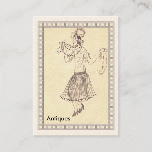 Flapper Girl Retro 1950er-Visitenkarte Visitenkarte (Vorderseite)