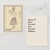 Flapper Girl Retro 1950er-Visitenkarte Visitenkarte (Vorne/Hinten)