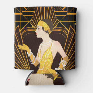 Flapper Girl: Retro-Party Einladung. Dosenkühler