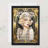 Flapper Girl sprecheasy 1920er blonde gatsby Thema Einladung (Vorderseite)